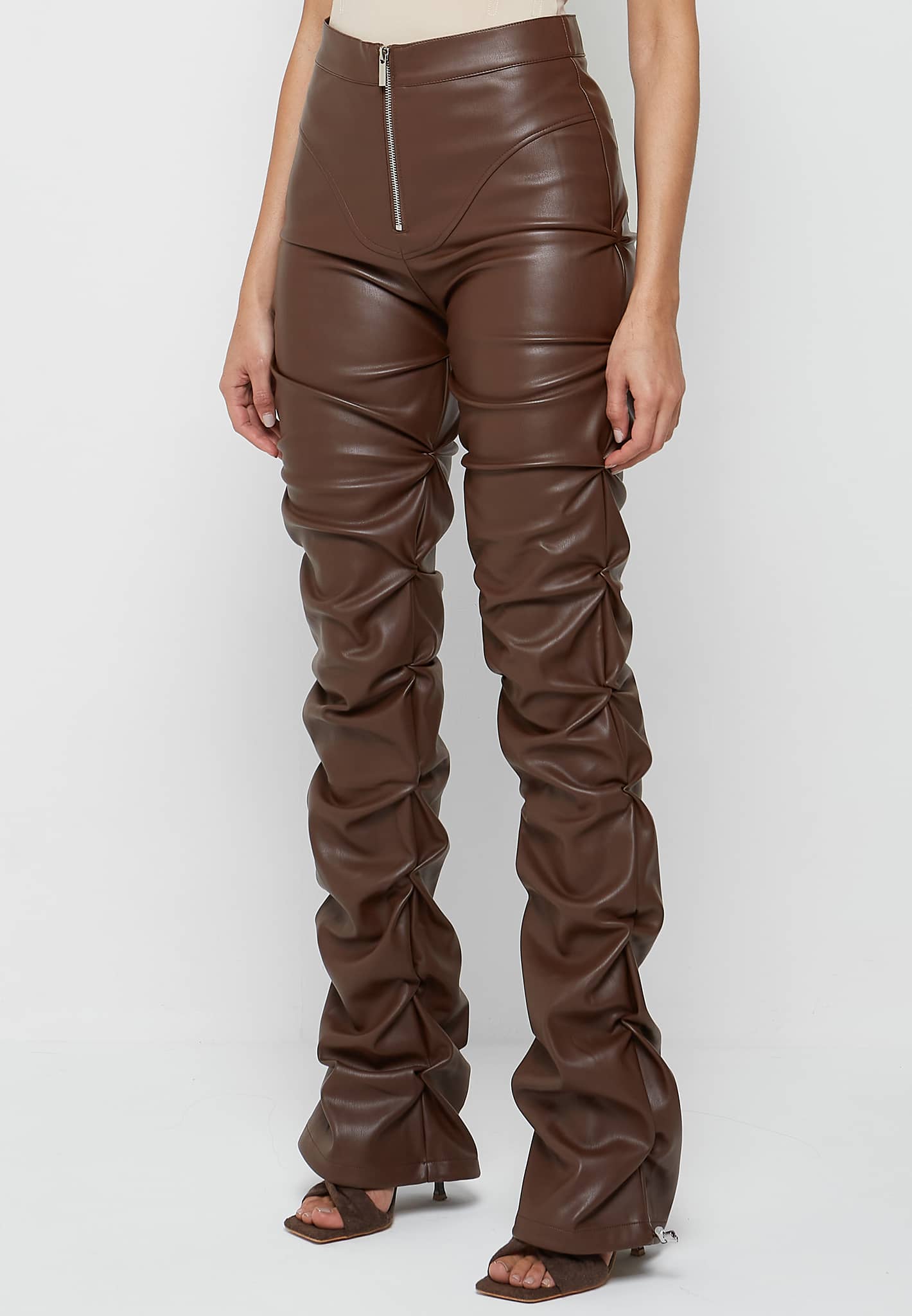 Brown Faux Leather Pants | Purple Door Boutique | Commerce GA